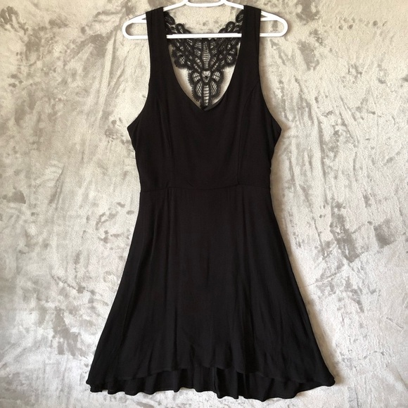 Adam Levine Mini Black Dress Size L Flowy A-Line Flare Whimsigoth Feminine - Picture 1 of 14